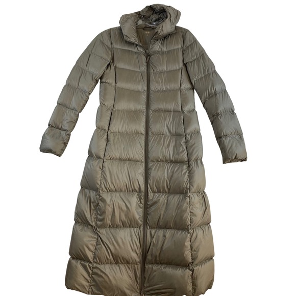 Uniqlo Women's Ultra Light Down Long Coat Sz S Gray Puffer Jacket Packable - Picture 2 of 13